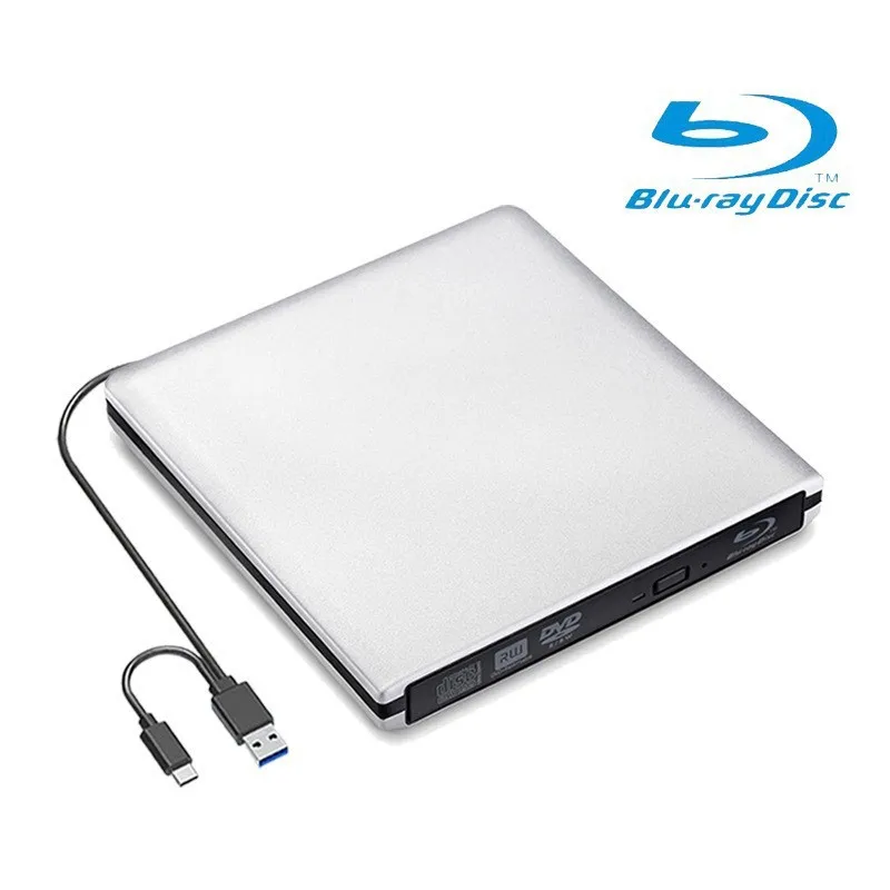 Портативный Ультратонкий алюминиевый диск blu-ray USB3.0 Blu-Ray Внешний привод CD/DVD/Blu-Ray Writer