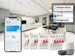 Популярная Американская классификация проводов 2р Tuya Smart Life переменного тока выключатель Wi-Fi автомат защити цепи с управлением помощью приложения