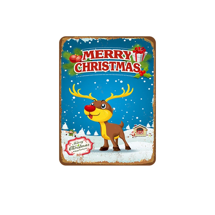  2019 Рождественское украшение металлическая пластина винтажные жестяные знаки