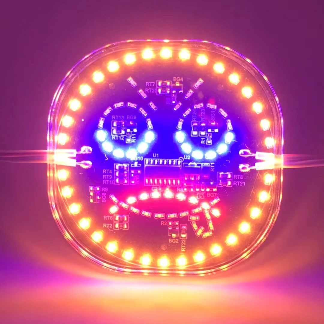 Car LED Module Light Facial Expression Strobe Waterproof RGB Flash for Truck Buggy Decoration