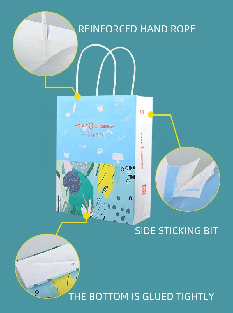 SenAng Custom printed your own logo for restaurant catering food takeaway togo packaging kraft brown paper bag with handles