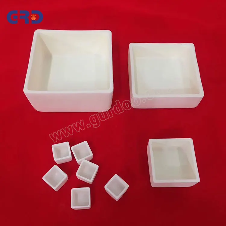high alumina ceramic sagger square ceramic crucible for melting glass