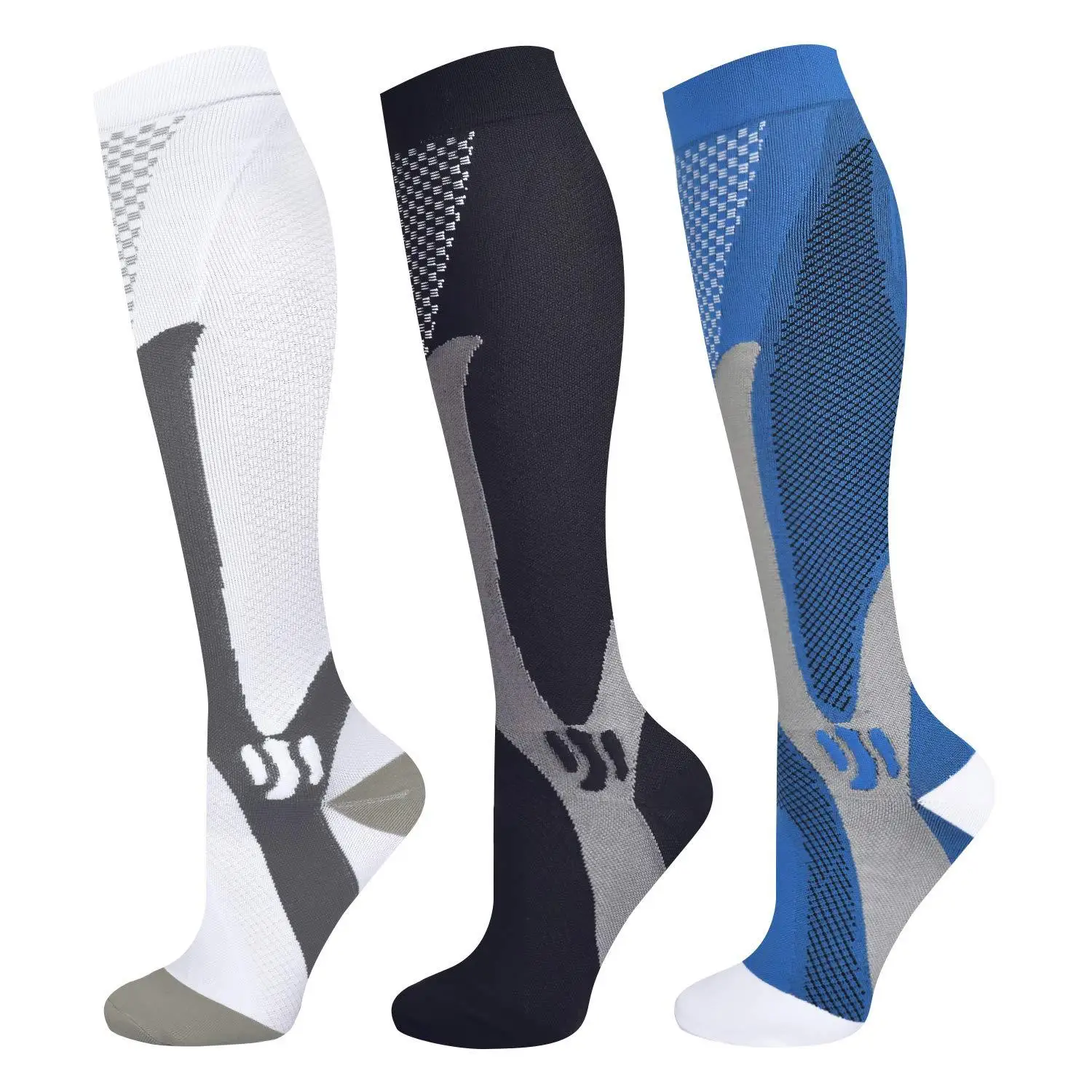 High Quality Custom Logo Sport Sock Compression Socks Athletic Sports Running Sock Mens Knee High Long Soccer Football Cycling