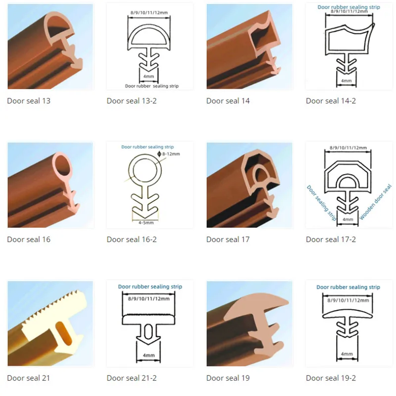 High Elasticity PVC Sealing Strip Width 8 mm -12 mm Rubber Sealing strip for Wooden Doors
