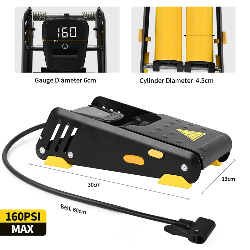 BM Foot on high-pressure dual cylinder inflator household pedal inflator pump foot air pumb for car and bike