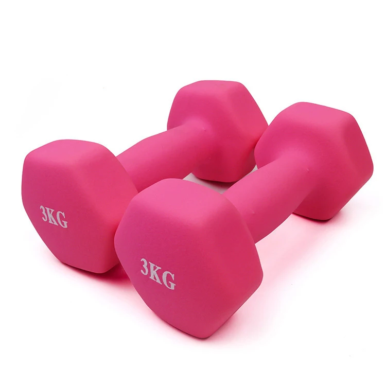 custom kg women use oem free weight fitness gym colored pvc coating dipping hexagon hex dumbbell