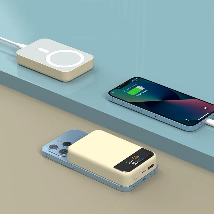 M2036Q 2022 new private design 10000mah large  capacity 22.5W mobile phone  color display wireless fast charge magsafe powerbank