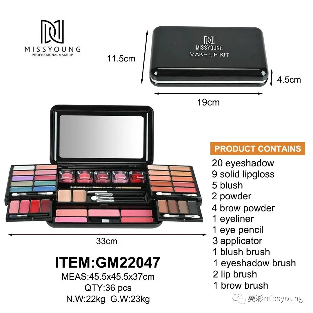 Miss Young Cosmetics Eye Shadow Kit Make up Maquillaje Glitter Eyeshadow Pallets 24 Color Eyeshadow Palette Kit