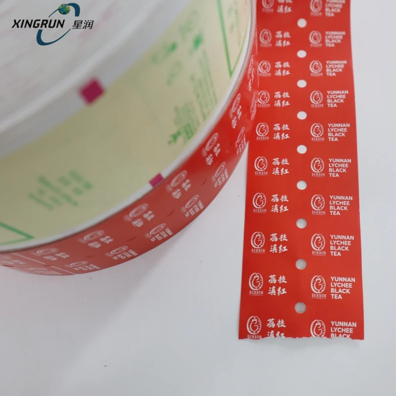 Custom Hot Sealed Coated Paper Tea Bag Nylon Triangle Teabag Tags Label Roll for IMA C21 Tea Bag Packing Machinery