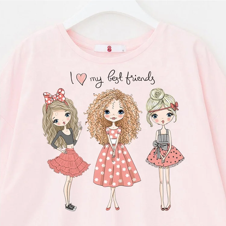 
Mixed Custom Fashion Girl Design plastisol heat transfer Film Sticker 