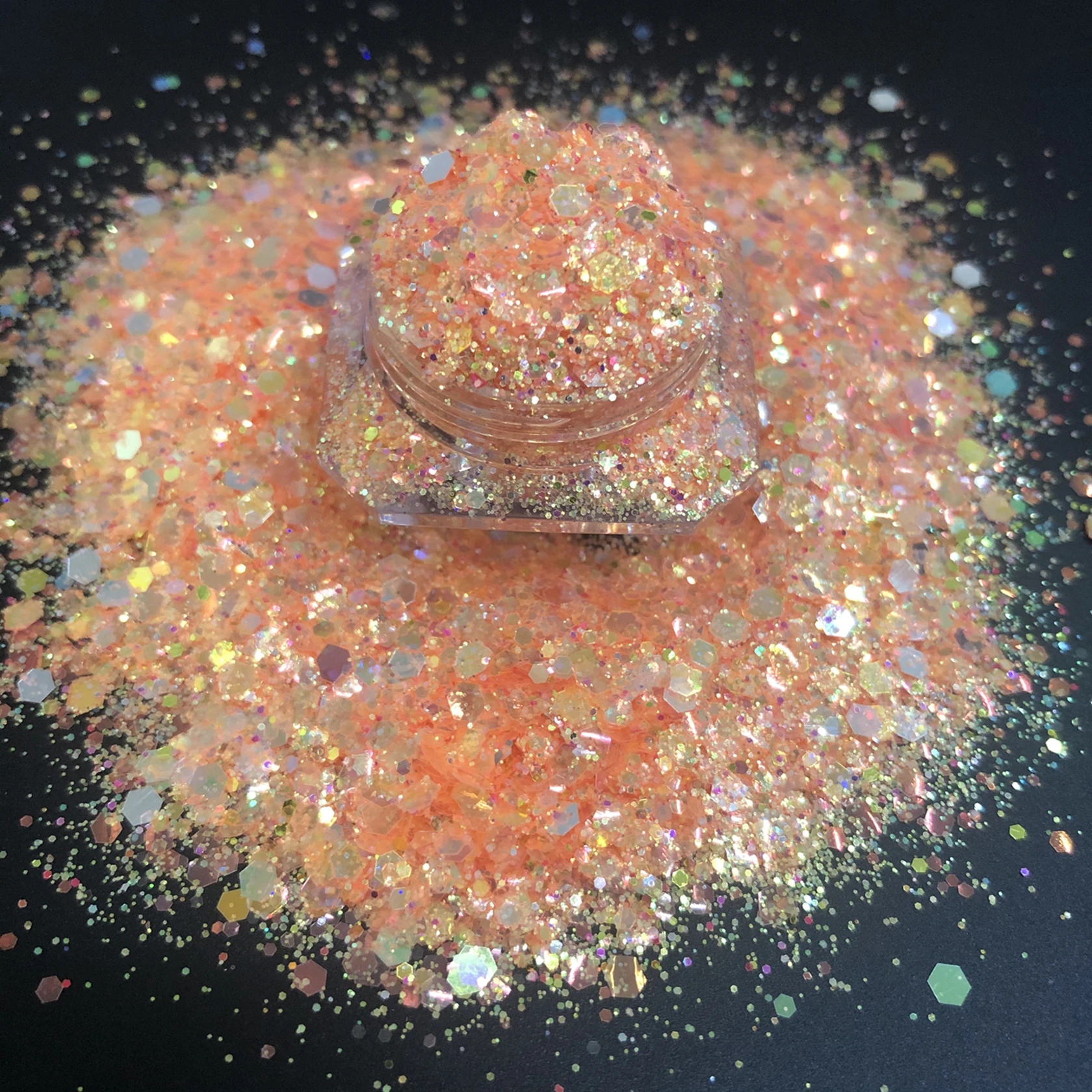 Bulk Wholesale Chunky 3D Diamond Sequins Iridescent Laser Nail Glitter Mix For Nail Arts, Makeup