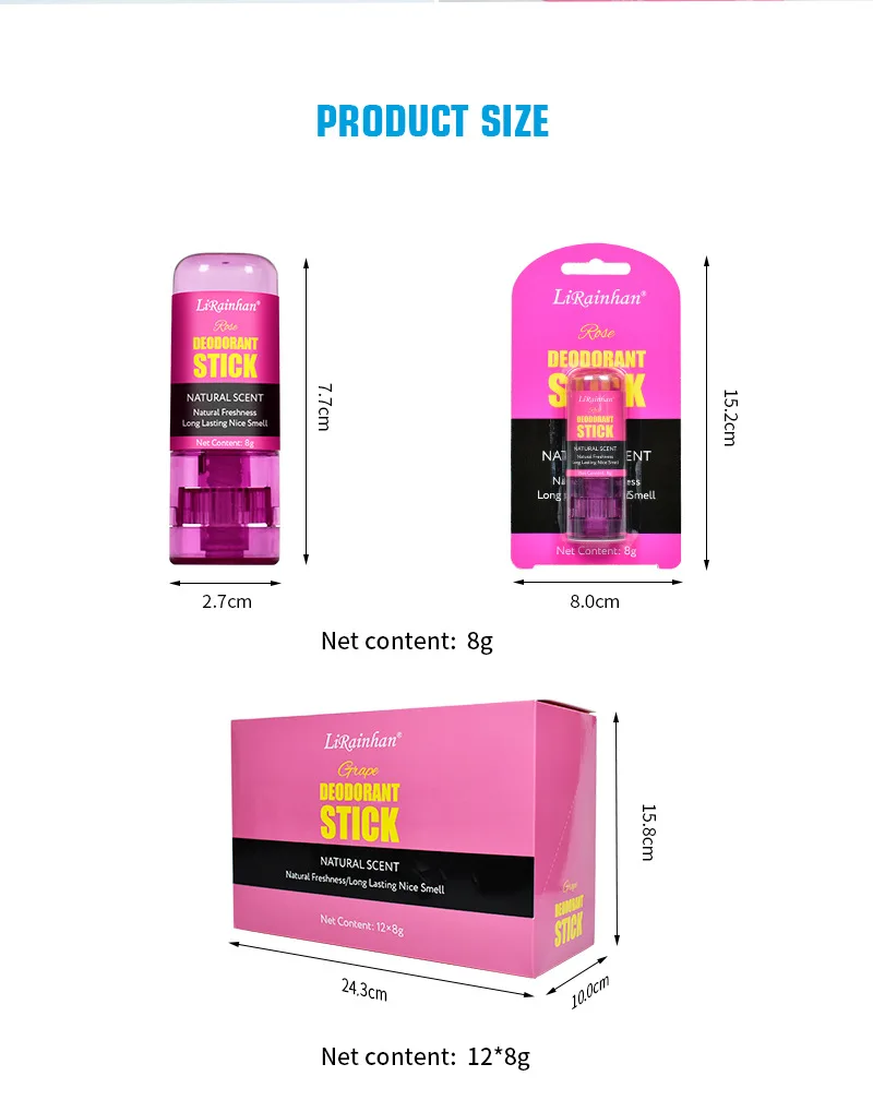 Natural Vegetarian Tasteless Invisible Solid Deodorant Stick Fragrance Gel for Effective Antiperspirant Protection