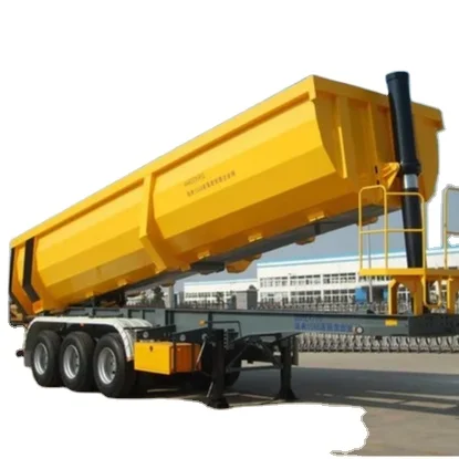 U Type Dump Rear 50 60 80 Ton Hydraulic Dump Semi Truck Trailer