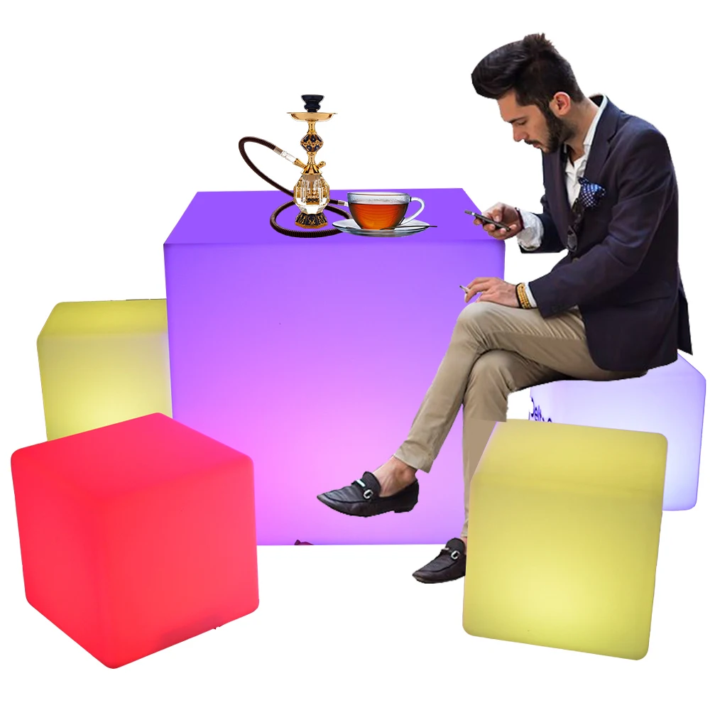 sillas de bar night event party lounge garden plastic furniture led lighted bar table chair seat led sofa for night club bar pub