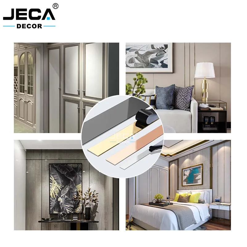 Металлическая Настенная Наклейка зеркальная нержавеющая сталь плоская металлическая декоративная настенная плитка края отделка полосы для украшения гостиной