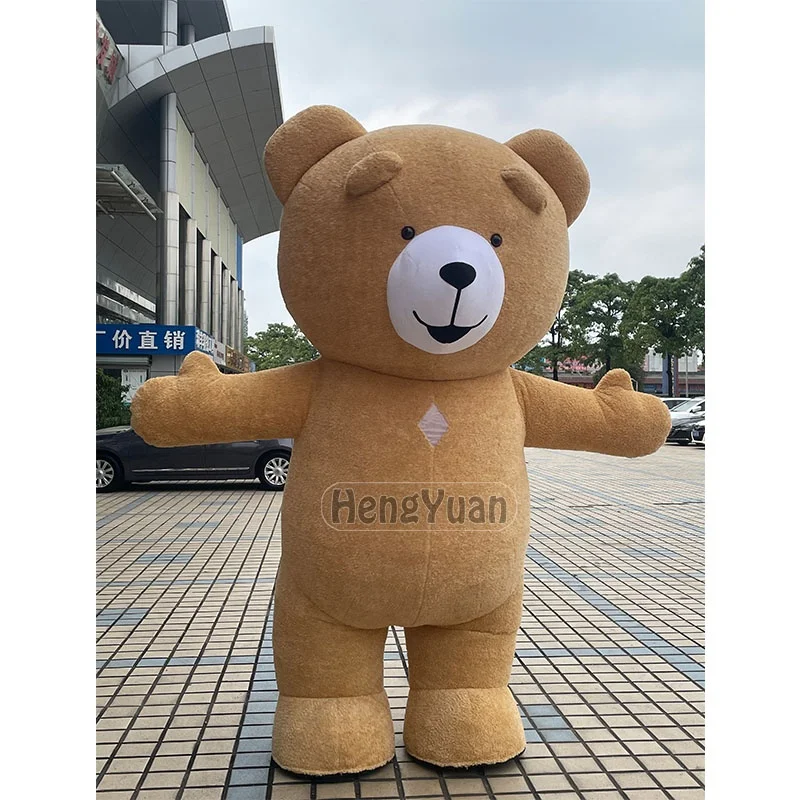 Instock Inflatable Colorful Teddy Bear Mascot Clothing Advertising Events Cosplay Giant Walking Brown Bear Mascot Costumes