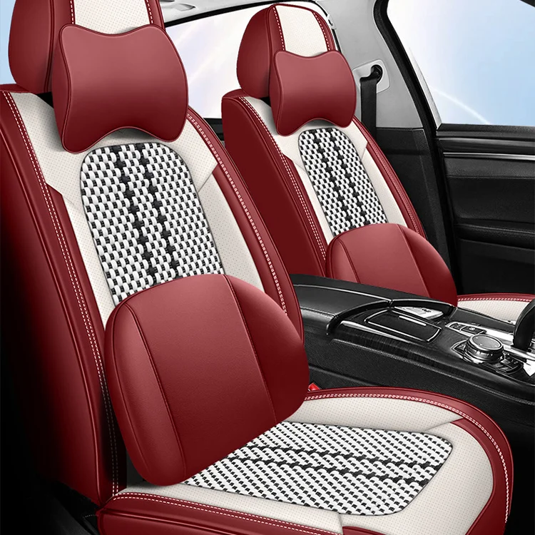Универсальный кожаный чехол для сиденья автомобиля Toyota Yaris Vw Polo Renault Megan 4 Corrola 2010 Nissan Hyundai kona, полный 5 комплектов