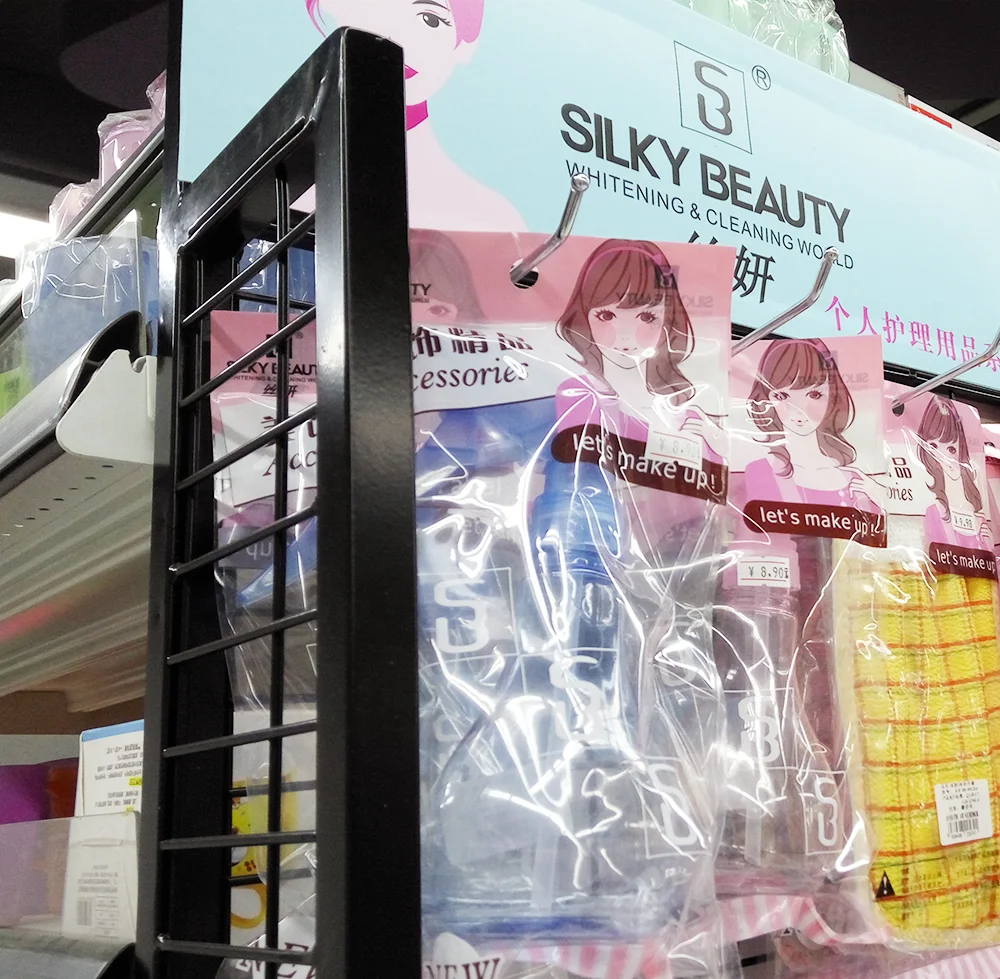 Custom Supermarket Retail Kitchen Tools Bag Cosmetics Product Jewelry Phone Accessories Snack Toy Metal Mesh Display Rack Stand