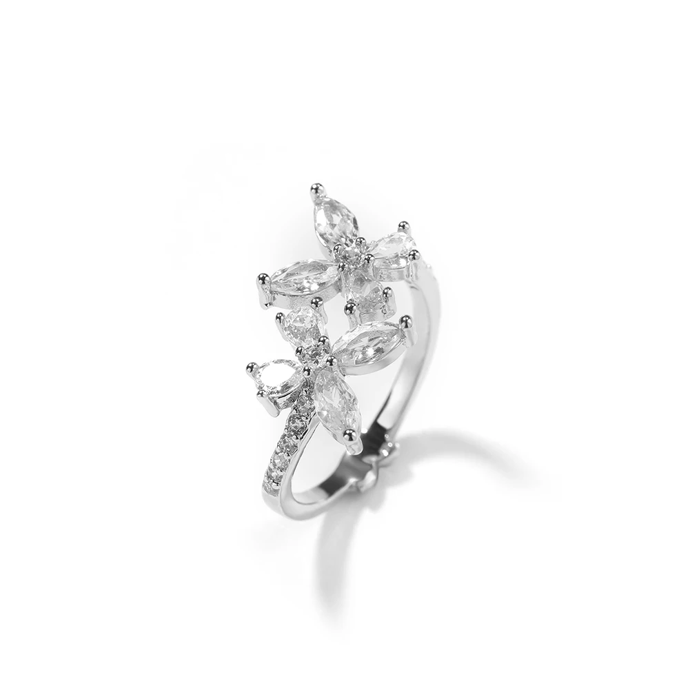 Butterfly Rings Fine Jewelry Engagement Ring Crystal Zircon For Women Girl Anniversary Gift Gemstone Rings Colorful