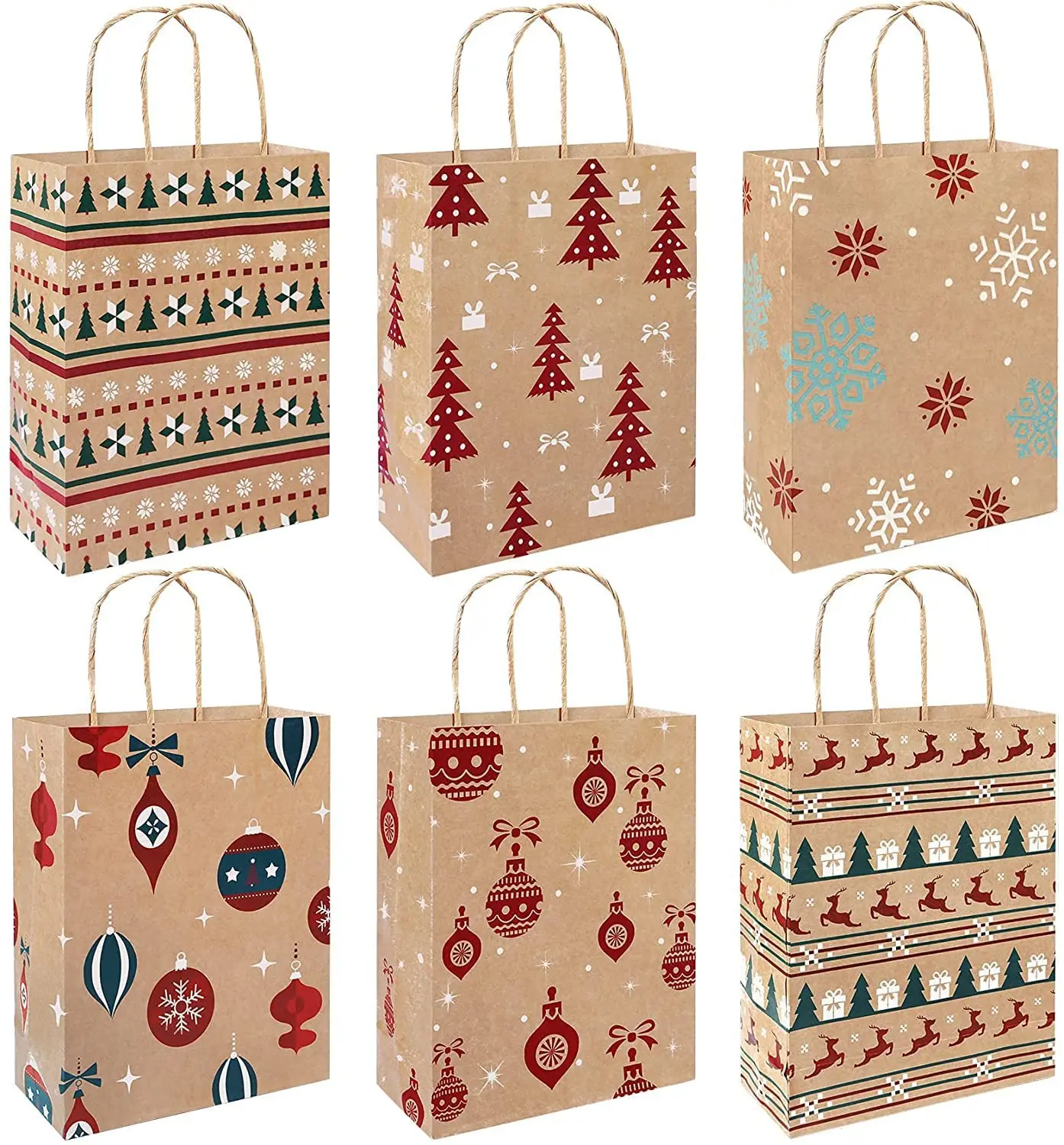 Ruizhuo Packaging Paper Gift Bags Luxury Christmas Packing Bag Shopping Paper Bag With Your Own Logo Holiday Treat Box