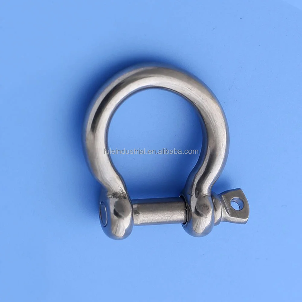 Customized 304 316 Stainless Steel Shackle Sailboat Yacht Screw Pin Anchor Towing Winch Shackles JIS Type Bow Shackles