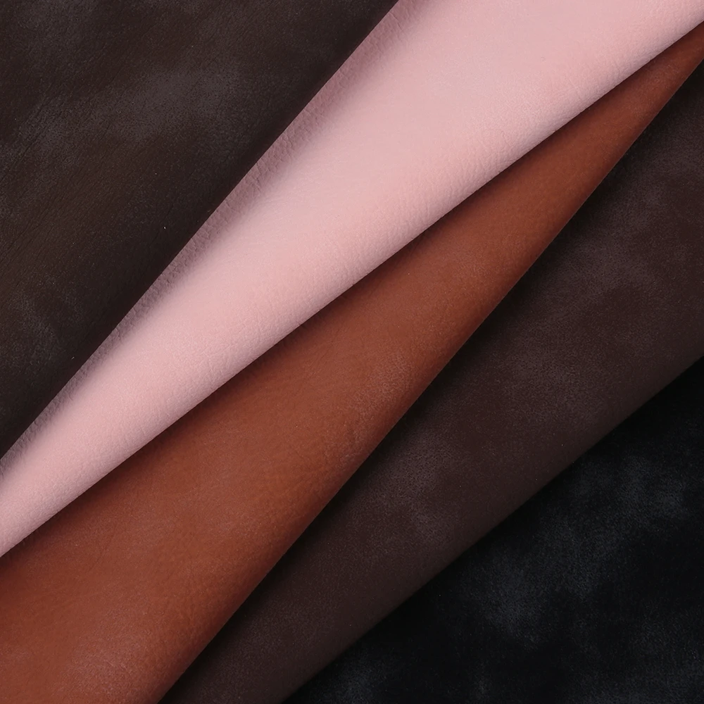 OEM Supplier Thick 30% Pu 70% Polyester Leather Fabric Custom Color Faux Leather For Clothes