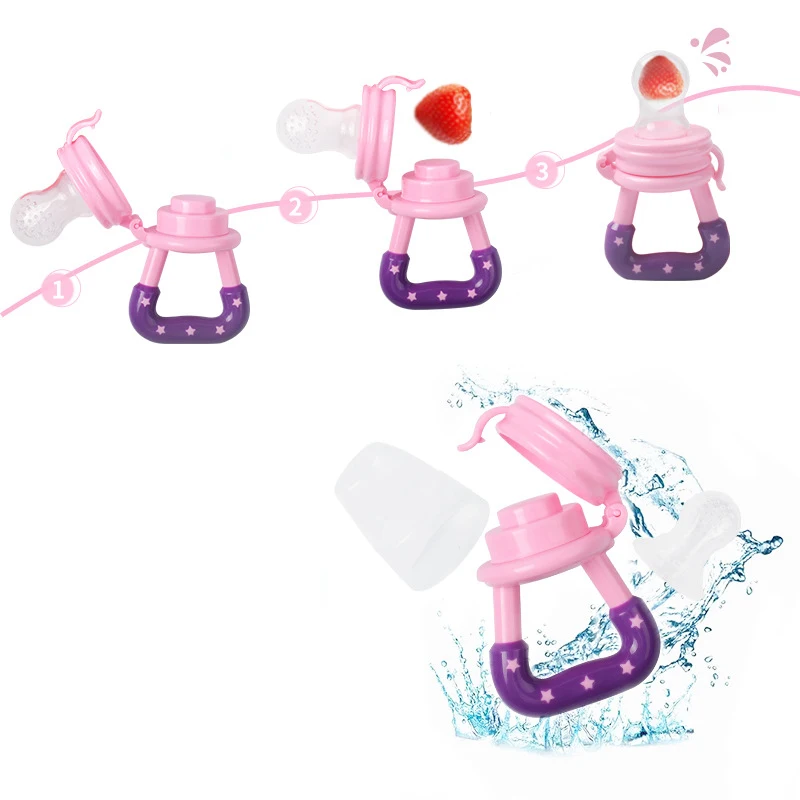 BPA free baby fruit feeder pacifier infant fruit teething toy silicone squeeze food dispensing rice Paste Bottle Feeder