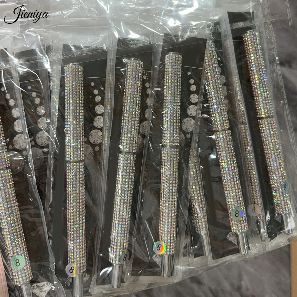 Stylish shiny Rhinestones non-slip handle professional pure sable 100% kolinsky acrylic brush nail art brush for Nail Extension