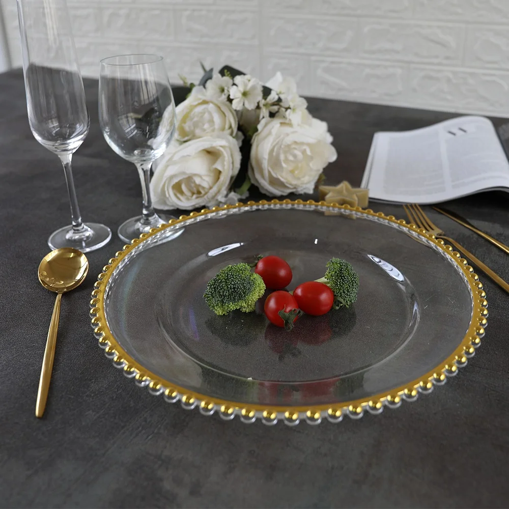 Best Seller Luxury Plastic Wedding Disposable Party Dinnerware Charger Plate