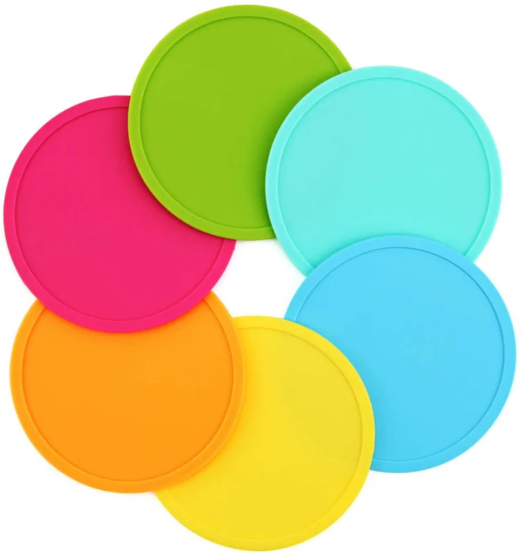 Customised Print Smart Silicone Drink Coffee Cup Coaster With Holder