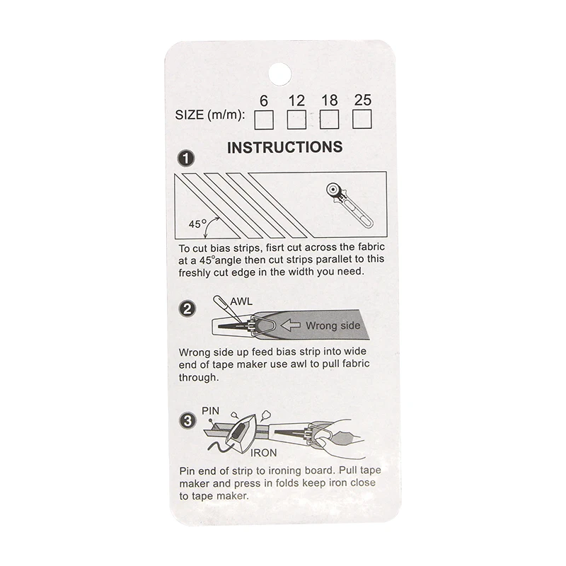 1 pcs  Bias Tape Makers - 4Size  6/12/ 18/25mm Bias Binding Tape Maker Sewing Machine Tool  Accessories  J0132