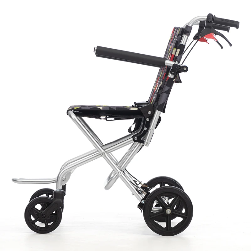 Elderly Portable Mobile Wheelchair With Manual Brake Hand Push Wheelchair Folding Portable Wheelchair For The Disabled