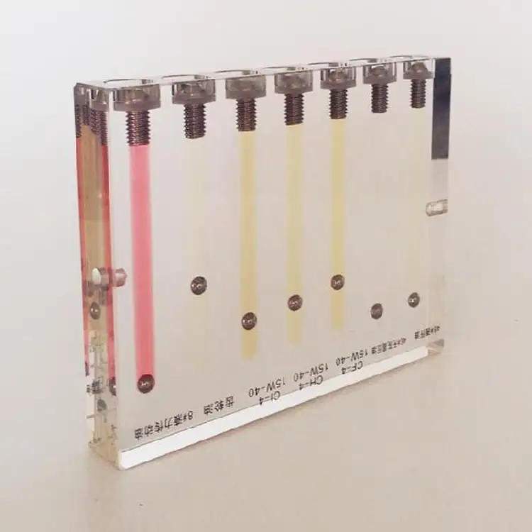 Custom Counter Top Clear Acrylic Rotating Body Oil viscosity Comparator engine oil Display Rack Stand