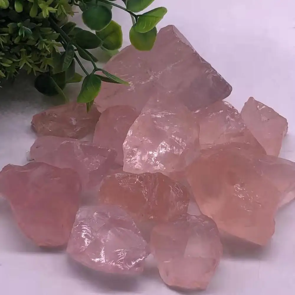 
Wholesale Crystal Gravel Rose Pink Crystal Specimen Raw Rough Quartz Rose Crystal 