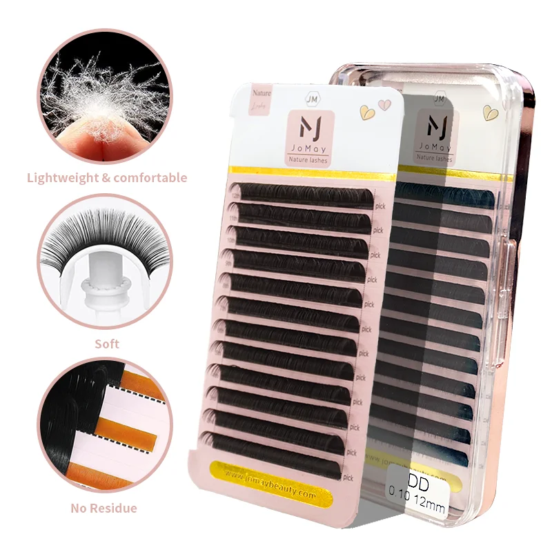 Jomay wholesale professional premium russian private label silk mink eyelash extension trays kit