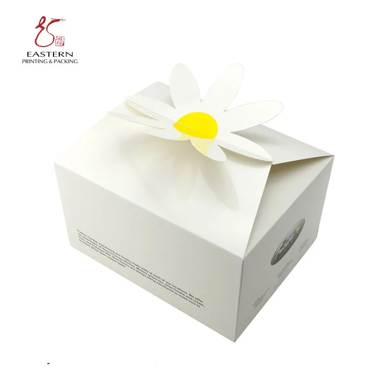 Cake Box with Window - White Cardboard Bakery Packaging for Cupcake, Cookie and Pastry, Auto-Popup Restaurant Containers
