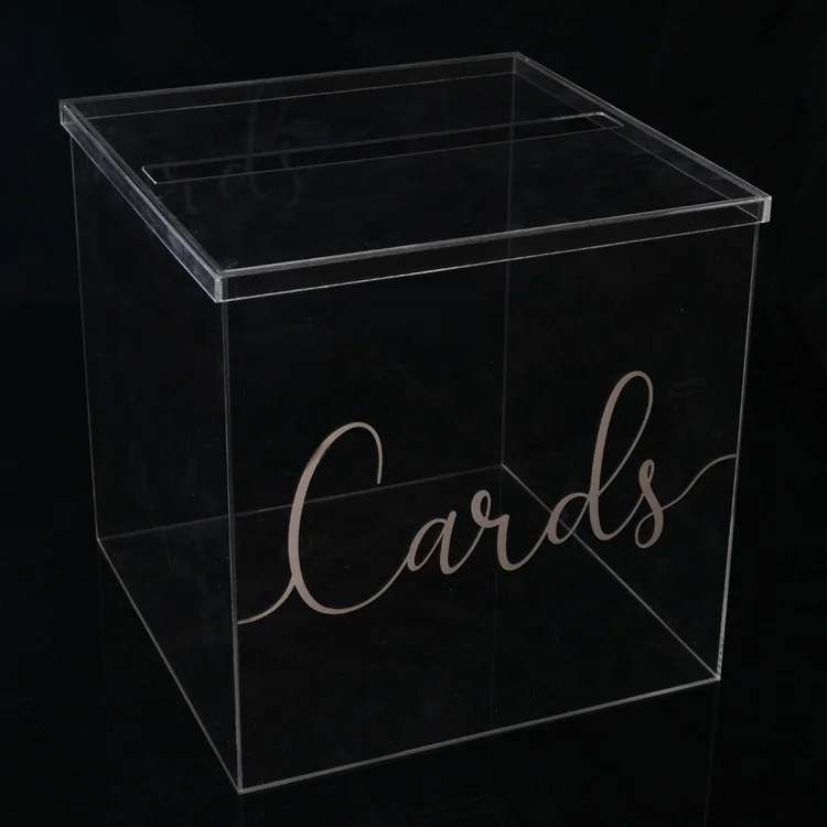 Custom acrylic wedding invitation card box wedding acrylic card box