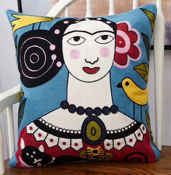 Super beautiful special style wool embroidered sofa cushion