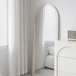 Modern nordic minimalist bedroom white arch floor mirror dressing full length mirror