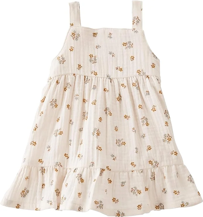 2024 New design Sleeveless baby girl dresses with all-over printing design Party Dress Sweet Frocks Dress