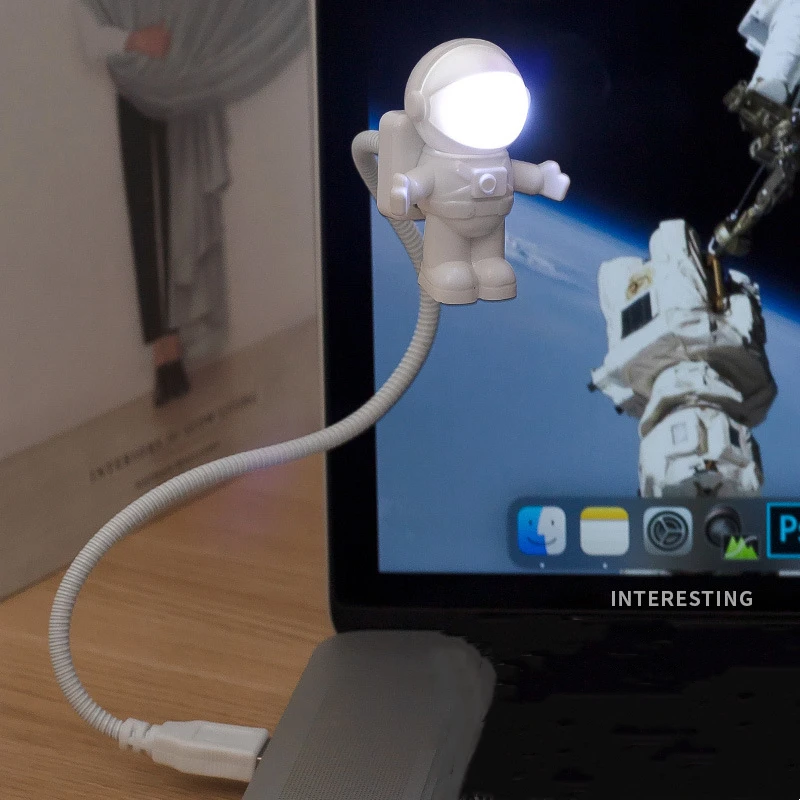 Portable USB Powered Night Light 3D Astronaut/UFO Shape Reading Desk Lamp LED Light for Computer Laptop PC Lighting