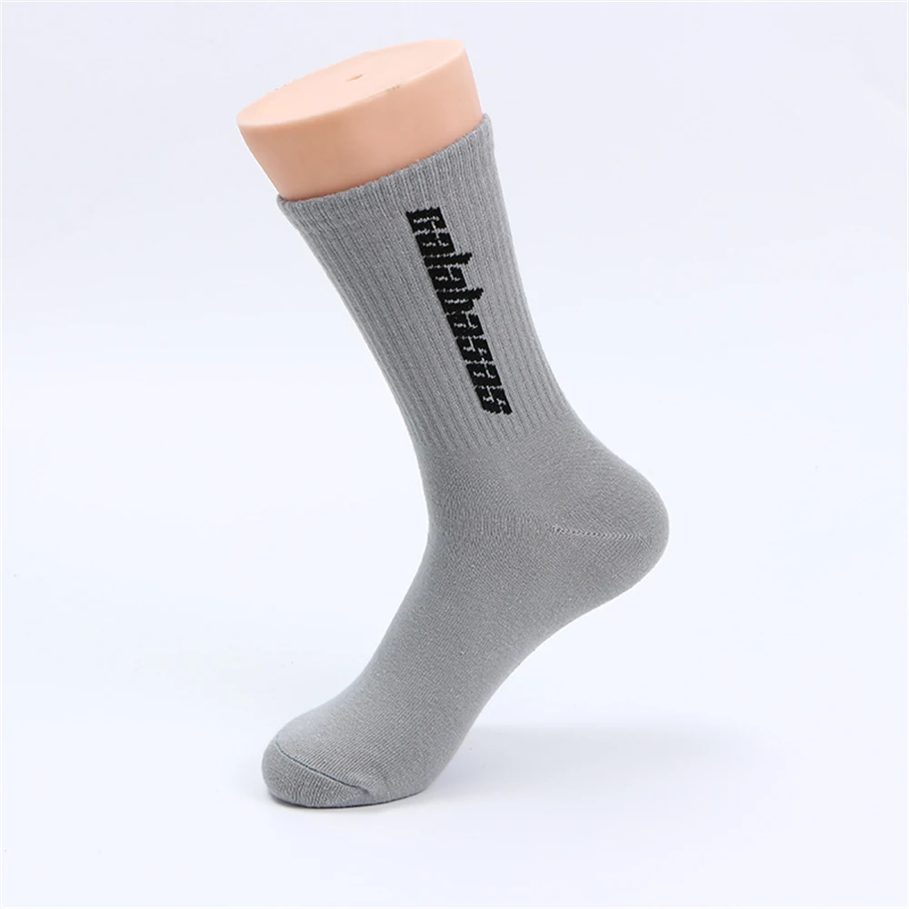 Unisex plain men cotton streetwear oem kanye west ins crew socks hip hop letter calabasas tube skateboard socks