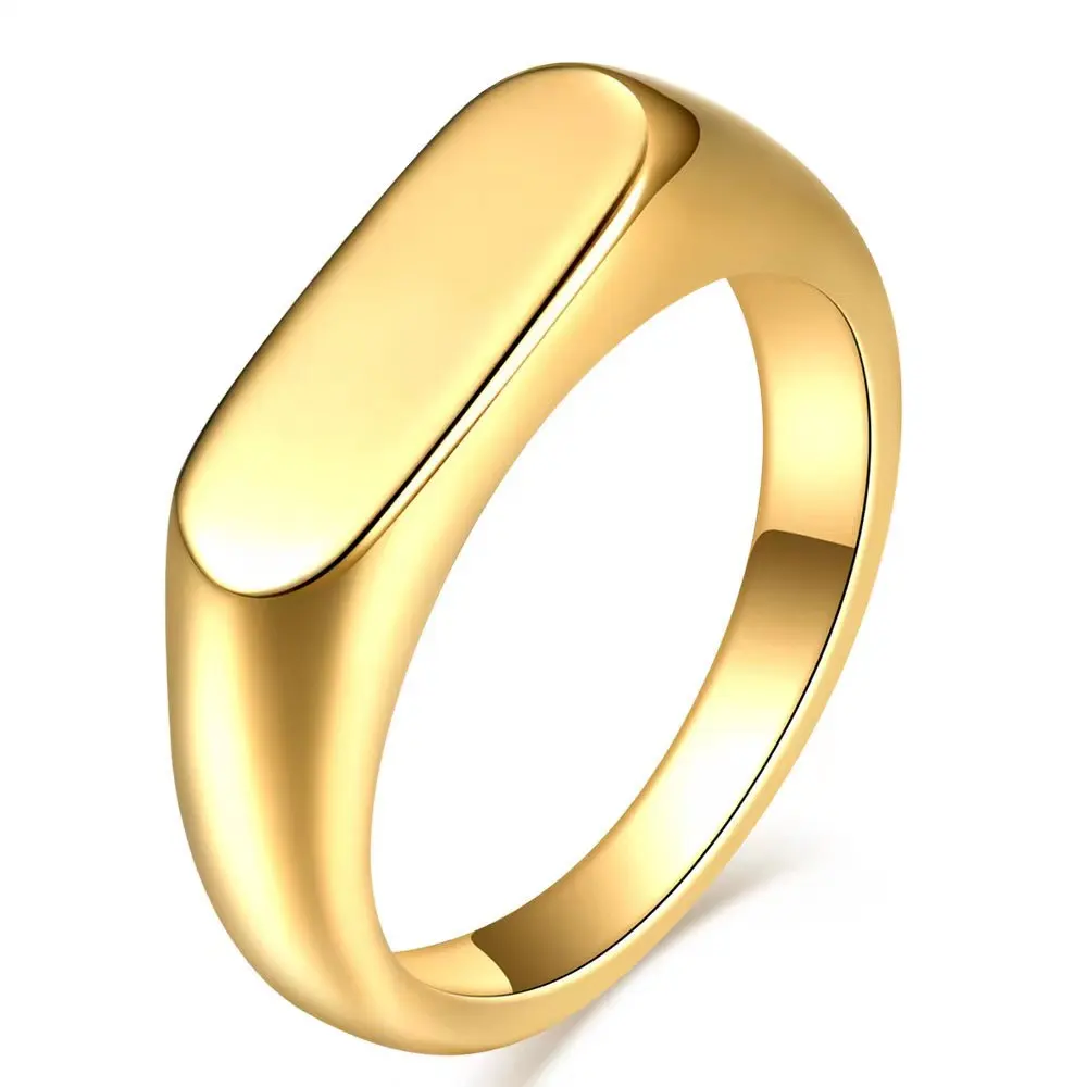 Заводская оптовая продажа 6 мм из нержавеющей стали простое кольцо 18K Золото PVD Позолоченные минималистские кольца цена Горячая Распродажа логотип выгравировать Новый
