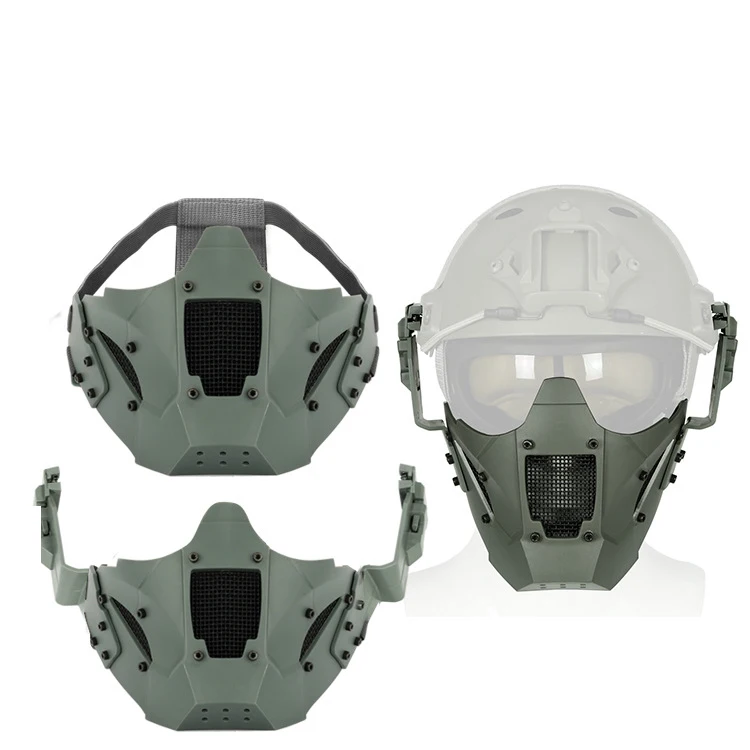 skeleton half full motorcycle tactical gear protective face paintball helmet mask