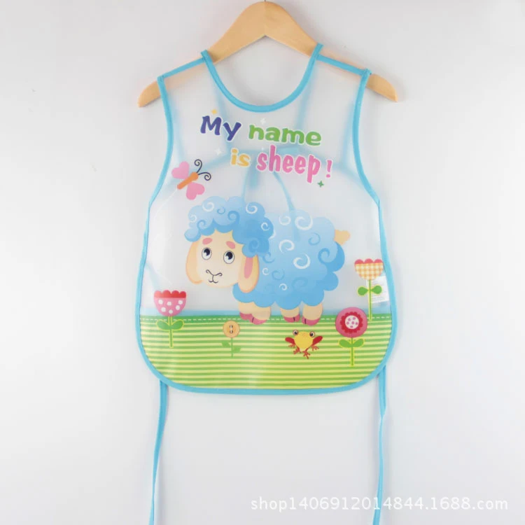 EVA sleeveless waterproof anti-dressing children bib not washing cloth cartoon patterns kids eating bibs newborn saliva pocket