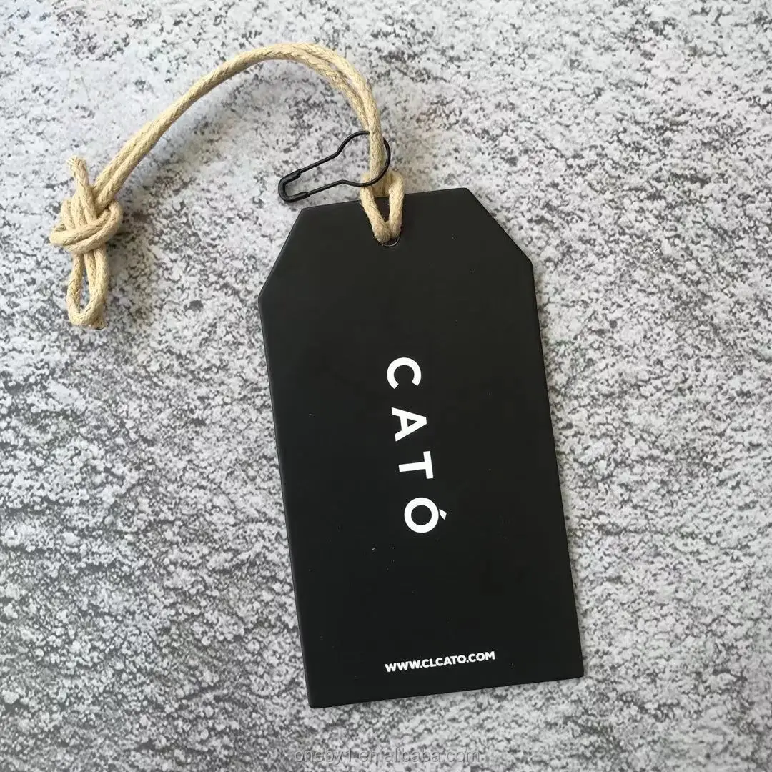 Custom own brand logo paper  jeans paper hangtags customised clothing custom paper hang tag