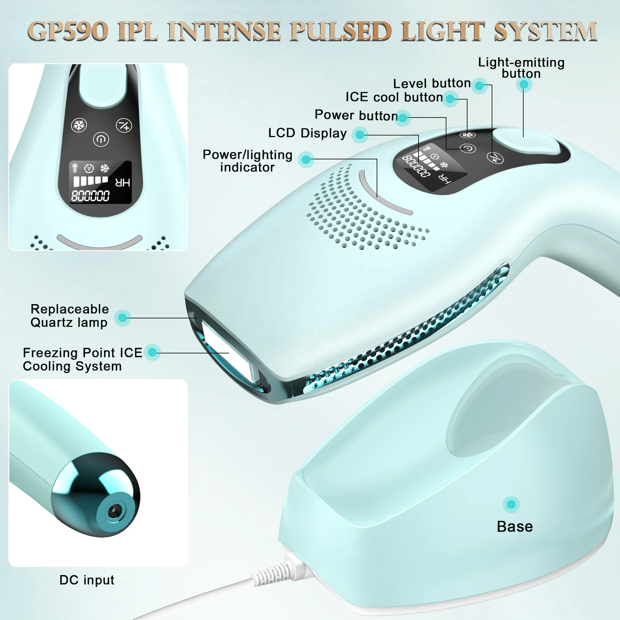 Home Use Beauty Care Product IPL Laser Hair Removal Portable IPL Epiltor Hair Removal Handsaet Body Hair Removal