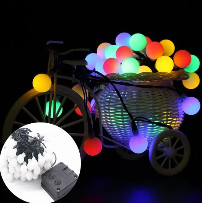 Customizable accessories led solar string lights waterproof solar garden decorative lights outdoor led string ball light