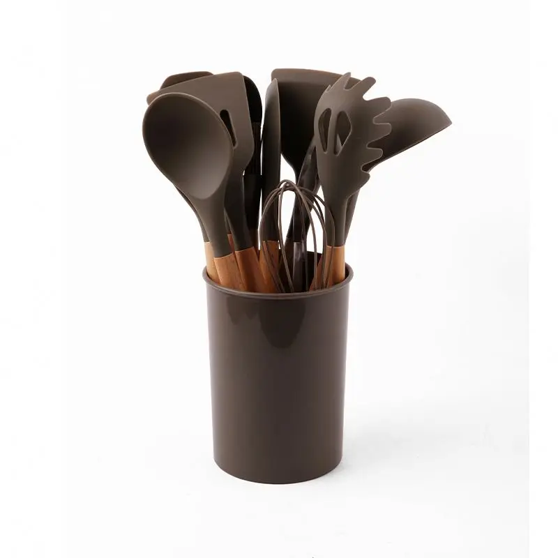 Hopesun Amazon Hot Sale Kitchen Tools 2022 Silicone Kitchen Utensils 12Pcs Silicone Kitchen Utensil Set with Holder