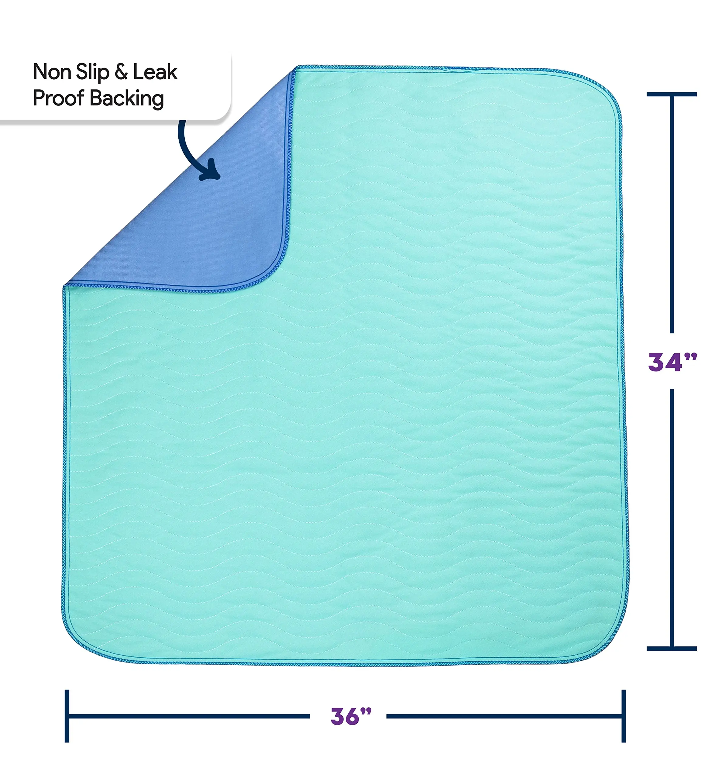 Hengshang Waterproof Quilted Sustainable Reusable Incontinence Underpads Bed Wetting Home Pad Washable Underpad